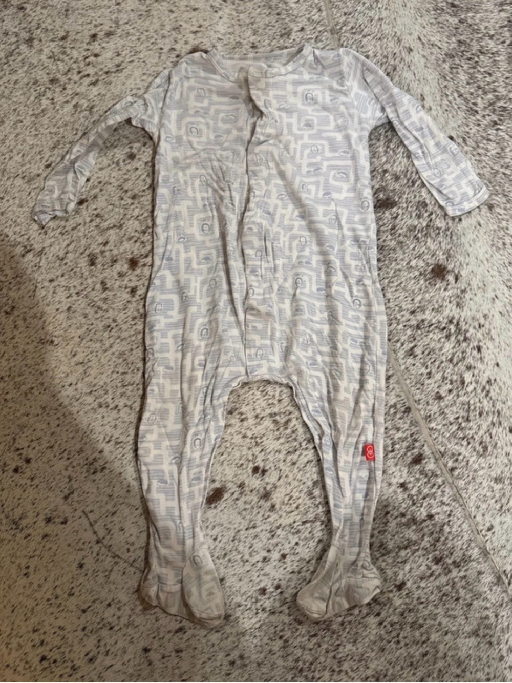 Magnetic me light blue Patterned Kids One-Piece Footed Sleeper